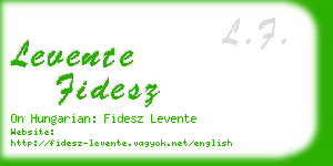 levente fidesz business card